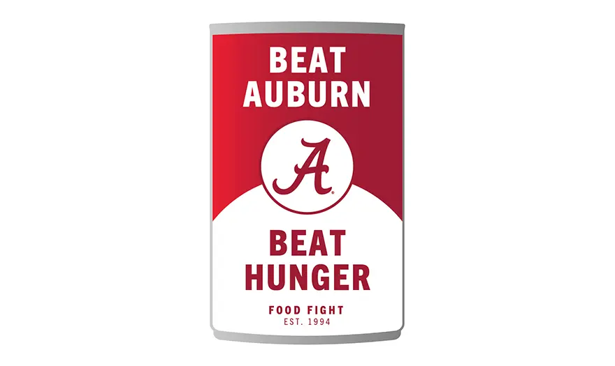 Beat Auburn Beat Hunger barrel logo, food fight est. 1994